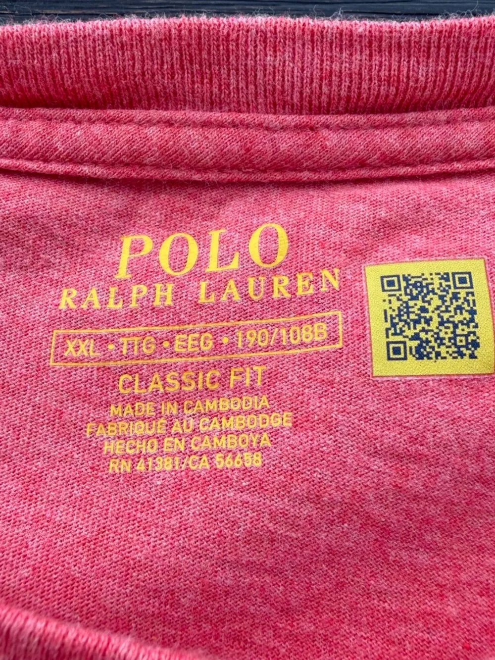 POLO Ralph Lauren Men’s XXL Soft Red Classic Fit Crew Neck Short Sleeve Tee